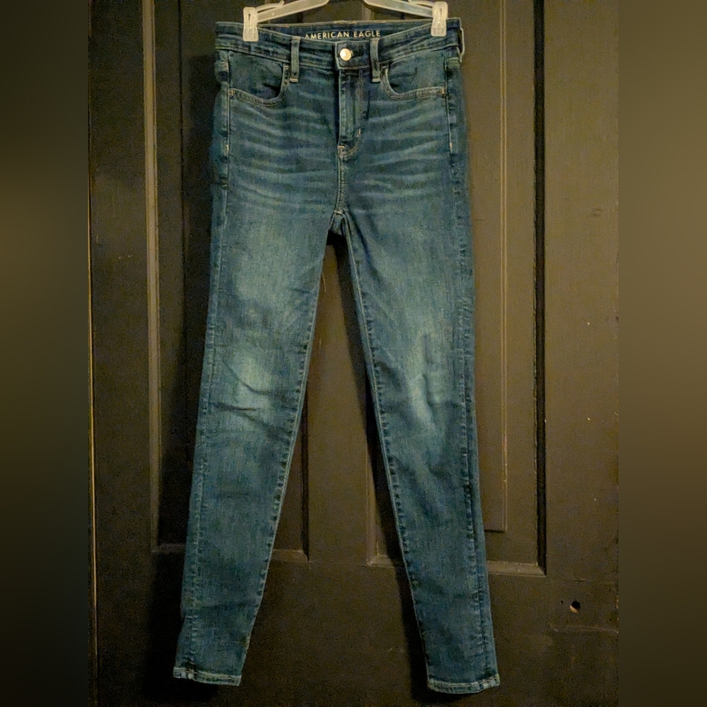 American Eagle Outfitters Women's Dark Blue Skinny Jeans